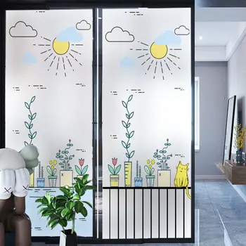 Északi ins ablak matrica rajzfilm üveg matrica, áttetsző, átlátszatlan homályos ablak matrica fürdőszoba üveg film