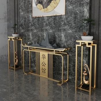 Új Kínai Fény Luxus Konzol Asztal Egyszerű Nappali Bútor Bejárat Konzol Modern Háztartási Kovácsoltvas Tornácon Polc