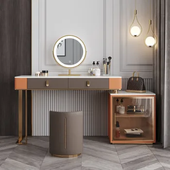 Olasz minimalista fésülködő asztal rock lemez, beépített szekrény, világos luxus modern minimalista hálószoba high-end szekrény nettó piros m