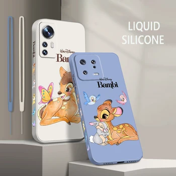 Rajzfilm Bambi Aranyos A Xiaomi Mi 13 12 12T 11 11T 10 10T 9 9SE Lite Pro Ultra A3 Folyadék Maradt a Kötél Puha Telefon Esetében coque közelében Capa
