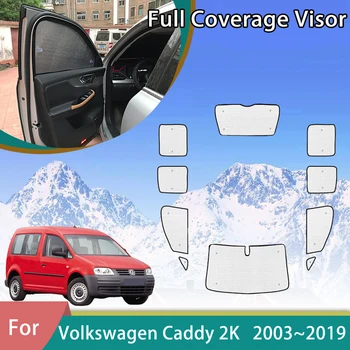 Autó Teljes Lefedettség Napernyők, hogy A Volkswagen VW Caddy 2K Maxi 2003~2019 Anti-UV Védelme Napellenző Szélvédő Windows Tartozékok