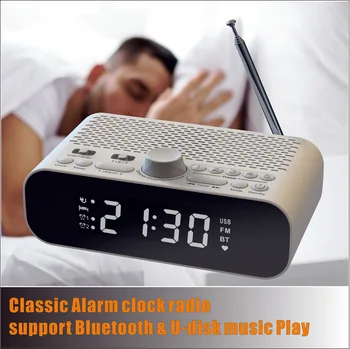 A5 óra ellenőrzött éjjeli ébresztőóra rádiós vezeték nélküli Bluetooth hangszóró haza kemping kültéri hordozható sztereó multi gomb/FM