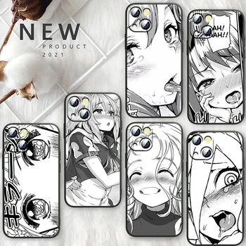 Anime Aranyos Rajzfilm lány Fekete Telefon, Apple iPhone 14 13 12 11 Pro Max Mini XS Max X XR 7 8 6 5 Plusz SE2020