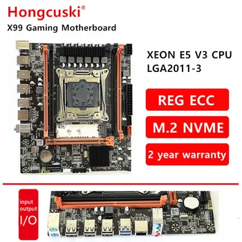 X99 2011-V3 alaplap DDR4 ECC NVME M. 2 SSD LGA 2011-3 SATA3 PCI-E 3.0 Slot Támogatás Xeon E5 V3 V4 2670 Dupla csatorna M-ATX