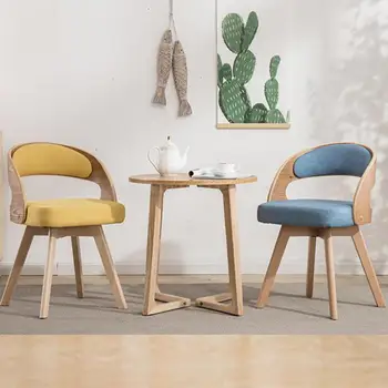 Modern, egyszerű, tömör fa étkező szék erkély ruhával szék tömör fa háttámla tanulmány számítógép szék étkező szék kávé
