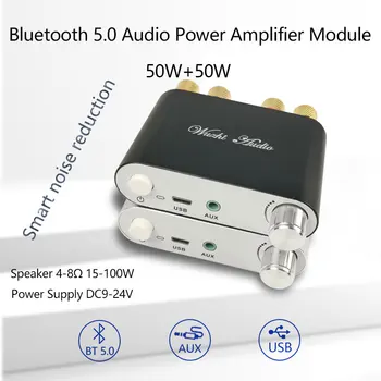 ZK-502D Bluetooth 5.0 Vezeték nélküli Sztereó Audio Erősítő Testület TPA3116 50WX2 Autó ERŐSÍTŐ Amplificador házimozi AUX USB Lejátszó