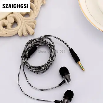 SZAICHGSI 3,5 mm-es In-Ear Sztereó fonott Fülhallgató Fülhallgató iPhone Samsung nagykereskedelmi 100/sok
