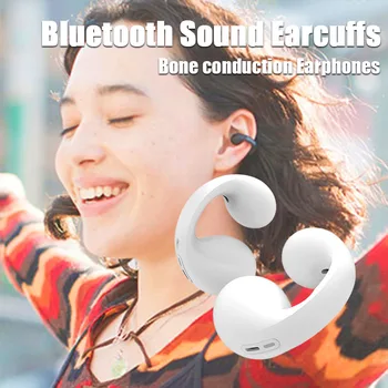 Csontvezetéses Bluetooth Fülhallgató Fülbevaló Vezeték Nélküli Fül Klip Fejhallgató, Hang Earcuffs Sport Fülhallgató Fülhallgató Fülbe Horog Mikrofon