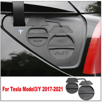 Elektromos Autó Töltő Port Fedelét A Tesla Model3 / ModelY 2017-2021 Vízálló Por Bizonyíték TPE Szilikon Anyag Auto Stílus