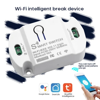 Intelligens Élet App Wifi Smart Switch Okos Kapcsoló Diy Smart Light Wifi Kapcsoló 16a Wifi Vezeték nélküli Kapcsolók Mini Breaker