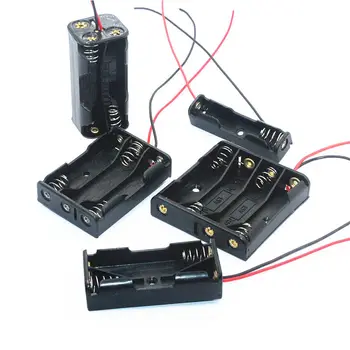 1X 2X 3X 4X AA Power Akkumulátor Tároló Esetben DIY UM3 1.5 V AA Elem Jogosultja LR6 Tartály Vezető Kábelek Kapcsoló Fedél Opcionális