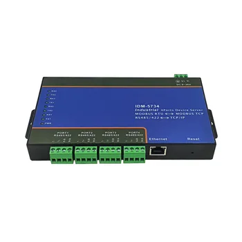 IDM-5734 4-port RS-485/422 Ipari kiszolgáló soros Modbus RTU, hogy a TCP Kapu 4 CSATORNA rs485, hogy Ethernet TCP/IP