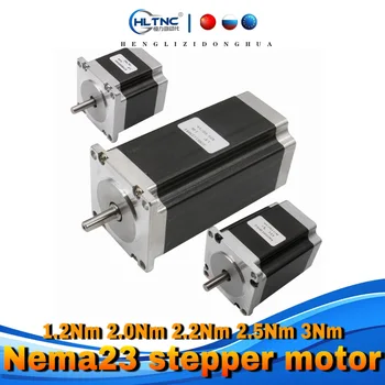 1db Nema23 léptető motor 1.2 Nm / 2.0 Nm / 2.2 Nm / 2,5 Nm / 3Nm 3A 56mm 76mm 82mm 100mm 112mm hossza 3 aixs 4 tengelyes CNC router