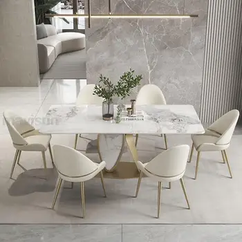 Arany Hosszú Étkezőasztal Vacsora Konyha Luxus Modern Center Minimalista Asztalok Tervező Asztalon Egy Jászolban Otthon Bútor
