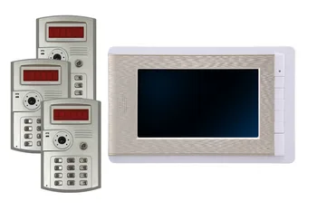 7 Hüvelykes LCD Monitor, 3 Kamera Kaputelefon Vezetékes Videó Ajtó Telefon