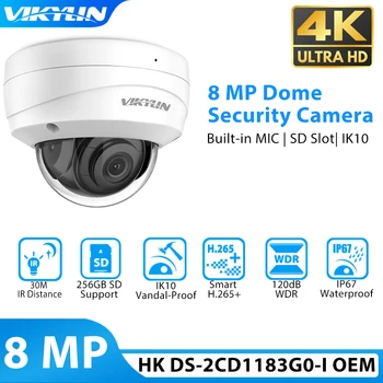 Vikylin a Hikvision IP Biztonsági Kamera 4K-s 8 MEGAPIXELES Kültéri CCTV Biztonsági Kupola Cam a DS-2CD1183G0 Onvif POE SD Slot MIC IP67