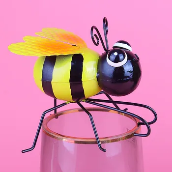 Fém-Méh Figurák Sárga Rovar Kert, Gyep Díszítéssel Díszek Méh Fesztivál, Dekoráció Miniatúrák