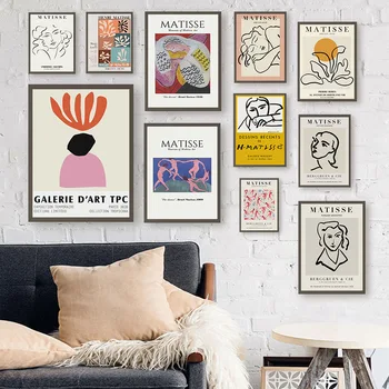 Klasszikus Matisse Absztrakt Lány Vonalak Wall Art Vászon Festmény Északi Poszterek, Nyomatok, Fali Képek, Nappali Dekor
