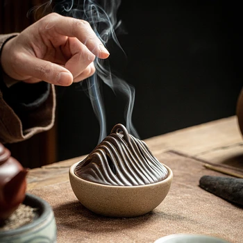 Füstölő háztartási beltéri szantálfa agarwood kerámia aromaterápiás kemence Kodó teaszertartás Zen nyers kerámia dísztárgyak