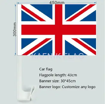 KAFNIK,30X45C Brit zászló egyesült KIRÁLYSÁG kocsi ablakán zászló, autó zászló rudat autó dekoráció Ingyenes Szállítás