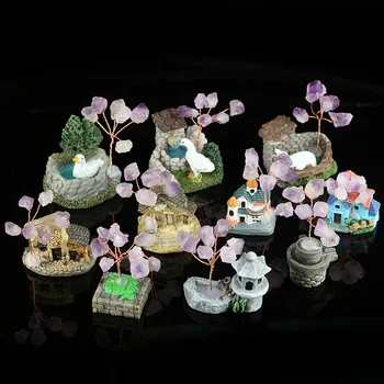 Mini Ház, Aranyos Állat Gyanta Miniatűr Figurákat Utánzat Kristály Dísztárgyak Szerencsés Délről Északra Fekvő Otthoni Asztali Dekoráció