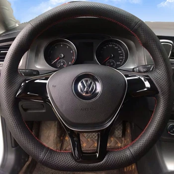 Autó Kormánykerék-Fedezze Zsinór Valódi Bőr A Volkswagen VW Golf 7 Új Polo Jetta Passat B8 Tiguan Sharan Touran Belső