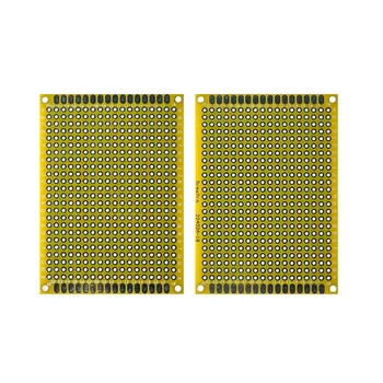 2DB PCB-Testület Sárga kétoldalas Tábla 5*7CM PCB DIY Egyetemes áramköröket