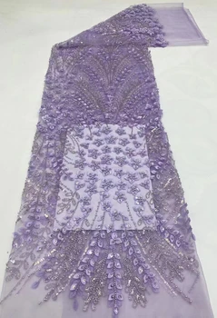 3D applied high-end csipke hímzés buborék gyöngy hímzéssel, divat, flitter, gyöngy cső esküvői ruha DIY szövet 5 yard