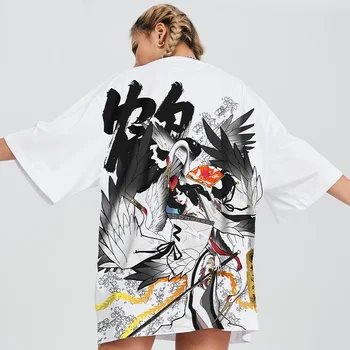 Japán Szamuráj Print Póló Férfi Női Divat O-Nyakú, Rövid Ujjú Póló Harajuku Hip-Hop Streetwear Pólók Felsők Férfi FF3141
