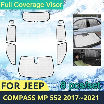 Teljes Borító Napernyők, A Jeep Compass MP 552 2017~2021 Autó Szélvédője Tartozékok Napellenző Oldalát napvédő Windows 2019 2020