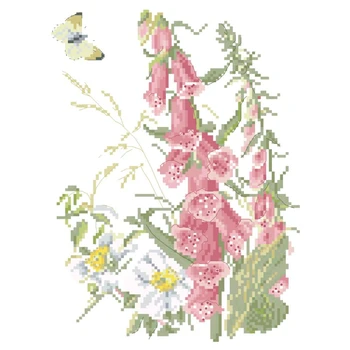 Egy csomó rózsaszín virágok cross stitch csomag nagy bloom 18ct 14ct 11ct ruhával pamut szál hímzés DIY kézzel készített kézimunka