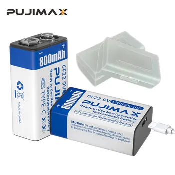 PUJIMAX Új 9V 800mAh Li-ion Újratölthető Akkumulátor c típus 6F22 Lítium Akkumulátorok Multiméter Mikrofon Játék Távirányító KTV