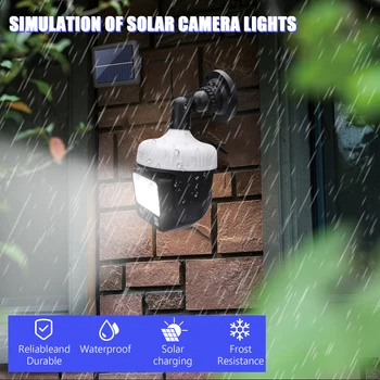 Napenergia Hamis Fény Kamera Forgatható Szimuláció Ellenőrző Lámpa Emberi Test Indukciós LED Beépített Akkumulátor Haza Bejárat