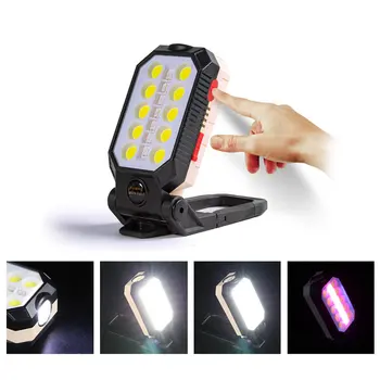 USB Újratölthető COB Munka Light Hordozható LED Lámpa Állítható, Vízálló Kemping Lámpás Mágnes Design Teljesítmény Kijelző