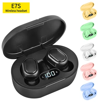 E7S TWS Vezeték nélküli Bluetooth Fülhallgató Mikrofon, LED Kijelző Fülhallgató zajszűrő Bluetooth Fülhallgató Sztereó Vezeték nélküli Fejhallgató