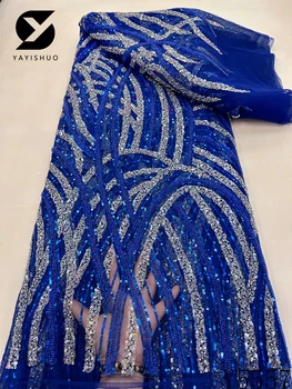 YYS Legújabb Nigériai Gyöngyös Csipkék Szövet Afrikai Vőlegény Flitterekkel Csipke Anyagból 2023 Kiváló Minőségű francia Couture, Amelyek Y5557