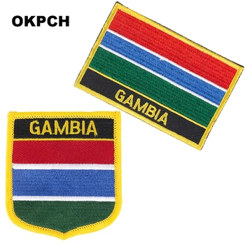 Gambia Zászló foltok hímzett zászló foltok nemzeti zászló javítások Javításokat Ruhát DIY Dekoráció PT0063-2