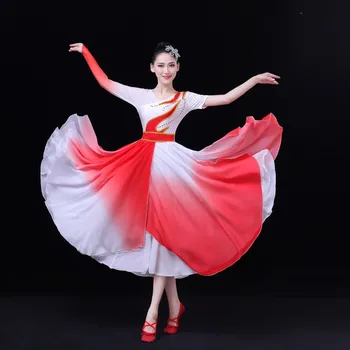 Kínai Klasszikus Népi Tánc, Jelmez Nő Nemzeti Rajongó Dancewear Keleti Hagyományos Tánc Színpadi Ruhát Yangko Ruha