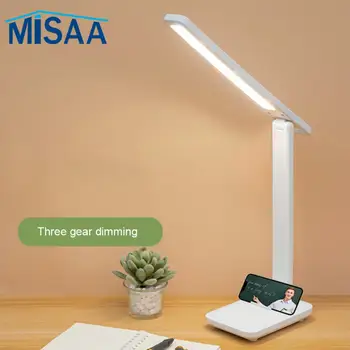 Asztali Lámpa asztali Lámpa USB Újratölthető elemes Lámpa Éjjeli Hálószoba Szemek Védelme Érintse meg Szabályozható LED asztali Lámpa
