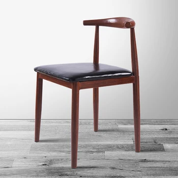 Étkező szék háttámla széklet családi Nordic könyv, asztal, étkező szék, modern, egyszerű utánzat tömör fából vas művészeti horn szék