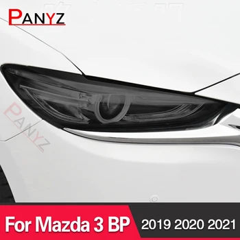 2 Db Autó Fényszóró Védő Film Első Lámpa Átlátszó Füstölt Fekete TPU Matricát Mazda 3 BP 2019 2020 2021 Tartozékok