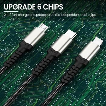 3in1 Típusú USB-C Kábel iPhone 14 13 12 11 Pro Max 3 1 2 1 Töltő Kábel Micro USB Kábel Huawei Samsung Xiaomi