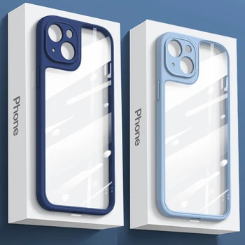Luxus Szilikon Ütésálló Páncél Lökhárító Tiszta Ügy, hogy Az iPhone 13 12 11 Pro MAX Mini XS X XR Ultra-Vékony, Áttetsző, Puha Borító