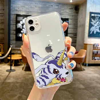 Anime Digimon coque közelében iPhone 13 11 12 Mini Pro MAX Átlátszó Puha Héj iPhone SE 2020 X XS MAX 6 6 7 8 Plusz Aranyos Esetekben
