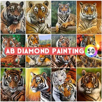 AB Fúró Gyémánt Festmény DIY Tigris Kép Hímzés Állatok Strasszos Mozaik Art Dekoráció, Fali Matrica Készlet