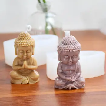 3D Buddha Szilikon Formák Új Buddha Szobor DIY Szilikon Formák Kreatív, Kézzel készített Gyertya Formák Teszi Eszköz Otthoni Dekoráció