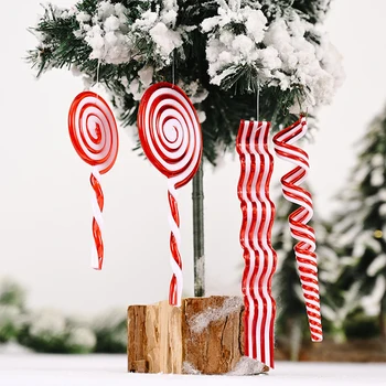 Új 1/10db karácsonyfa Lollipop Candy Cane Lógó Medál, Dísz, Otthon, szilveszter lakodalom Kreatív Ajándék, Játék, Dekoráció