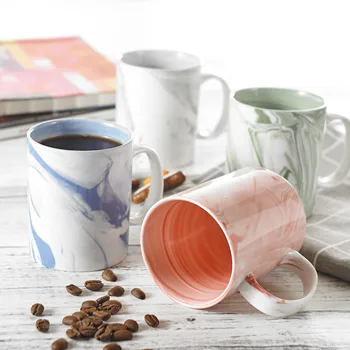 Panbado 4 Darab 4-Design 380ML Porcelán Kávés Csésze Víz Szett Kezelni Kerámia Kávé, Tea, Tej Bögre Szett Inni Ajándék Szett
