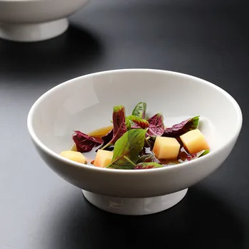6.5 inch gyümölcs saláta tál Japán frissítő lemez haza retro snack tál hotel hideg étel lemez jellemző magas evőeszközök