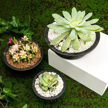 2db Lélegző Zamatos Füvet Törhetetlen Műanyag Bonsai Pot Kivájt Design Virág, Fű a Kertben